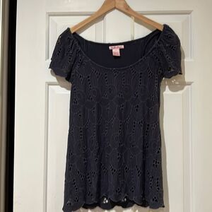 Anthropologie flutter sleeve cut out top